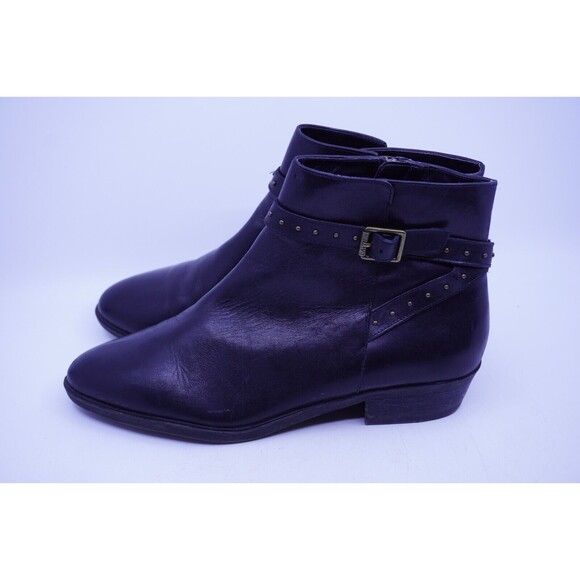 Lauren Ralph Lauren Shaw Leather Studded Ankle Boots Low Heel Business Size 9B - Picture 3 of 7